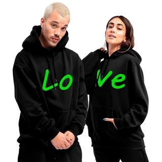Kit Blusa Casal Moletom Com Capuz Combinando Namorados Love