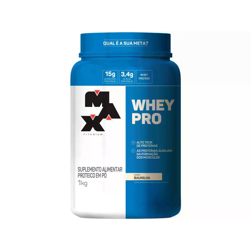 Suplemento Em Pó Max Titanium Whey Pro Baunilha Pote 1Kg