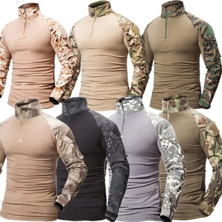 Camisas Para Caminhadas Ao Ar Livre Camisa De Camuflagem Homens Algodão Manga Comprida De Roupa Exterior