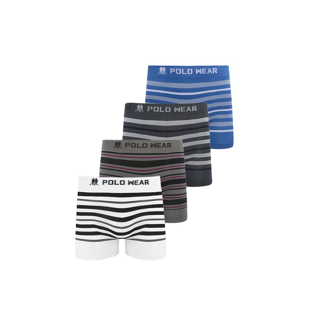 Kit 4 Cuecas Boxer Sem Costura Polo Wear Sortido