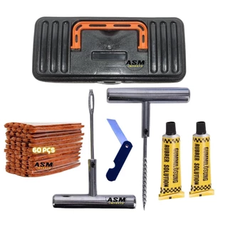 Kit Reparo De Pneu Metal Com Refis + Maleta Black Borracheiro Refil Modelo Macarrão Peneu Sem Câmara em Oferta na Shopee