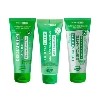 Kit Skin Care Sabonete Facial Pele Oleosa + Gel Antioleosidade + Esfoliante Ácido Salicílico