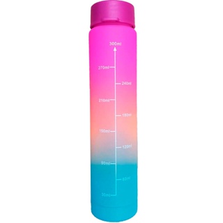 Garrafa Grande 300ML de água com Frases Motivacionais com marcador e canudo. Garrafa de água de pequena capacidade Não Vaza Su