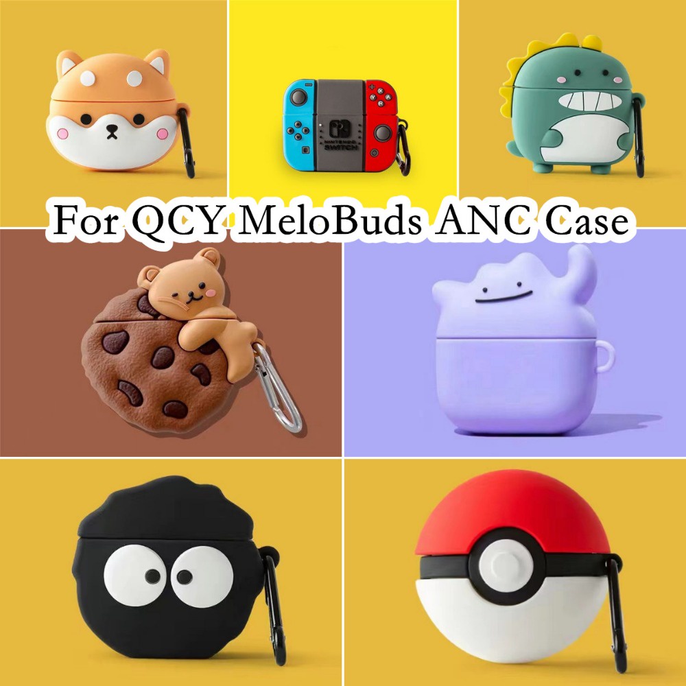 【 Case Home 】 for QCY MeloBuds ANC Super Cool Cartoon Para Casing Capa Macia Fone De Ouvido