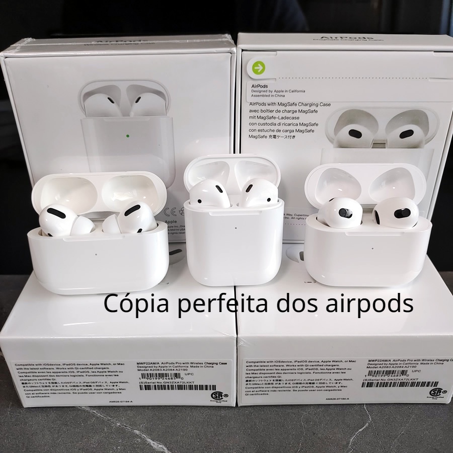 Fones De Ouvido Bluetooth Melhor Versão Do Airpods Pro/2/3 Airoha 1562A chip ANC 1 : 1 Reprodução Avançada Sem Fio Espaço De Áudio + Transparência + Cance Ativo De Ruído