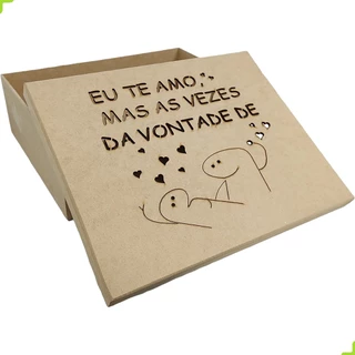 Caixa de Presente Mdf Bento Meme Frases Fofas grande 30x24x9 Mãe/namorados/amigos