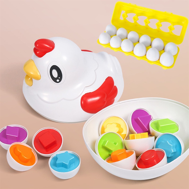 Baby Educational Montessori Educacional Brinquedo Sensorial Ovos De Páscoa Inteligentes Em Forma De Classificadores De Frangos De Estimação