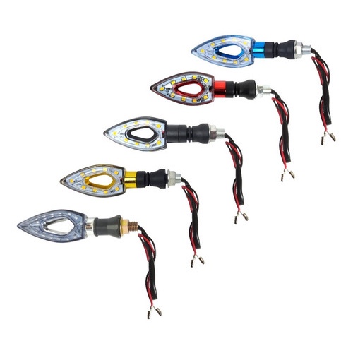 Kit Par Pisca Seta Led Moto Vazado Flecha Cores Universal
