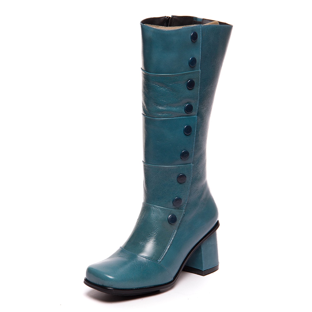 Bota cano hot sale longo azul