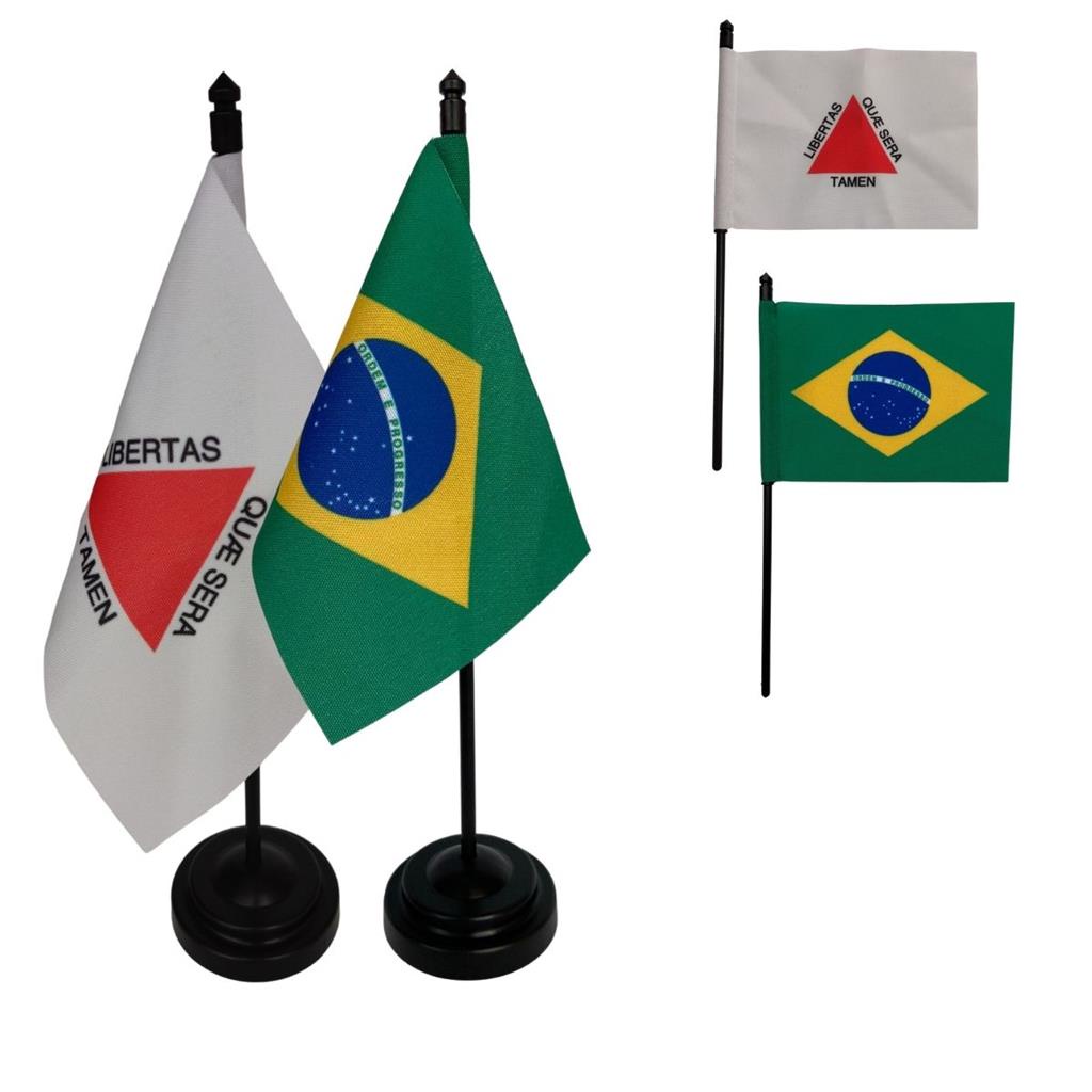 Kit Bandeirinha de Mesa Minas Gerais e Brasil