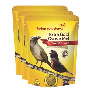 Kit 3un Extra Gold Ovos E Mel 500g - Reino Das Aves