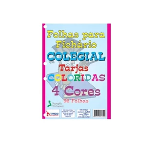 Bloco Refil Fichário 1/4 Colorido Pautado 96 Folhas Escola