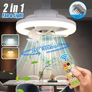 Lâmpada De Ventilador De Teto De 110v 220v 360 ° Com Controle Remoto E Volume De Ar Giratório Ajustável Para Quarto/cozinha/sala COSYLIFE01