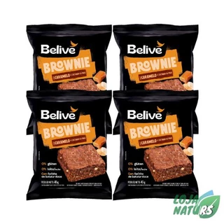 KIT 4 Unidades Brownie Sem Glúten sabor Caramelo com Castanha-do-Brasil 40g - Belive