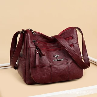Nova Bolsa De Couro PU Macio Ombro Retro Casual Bolsas De Grande Capacidade Designer Transversal