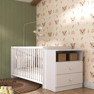 Berço Cômoda para Colchão 60 x 130 cm Multimóveis Meu Bebê FG2870 Branco em Oferta na Shopee