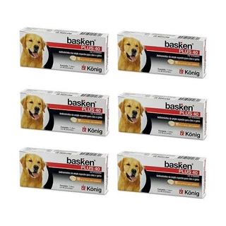 Kit 6 Basken Plus 40 Konig Vermífugo 4 Comprimidos