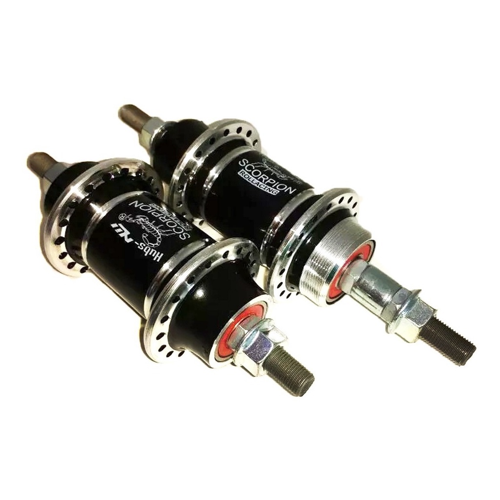 Par Cubo De Rolamento 36f Scorpion Alumínio P/bike Mtb Preto