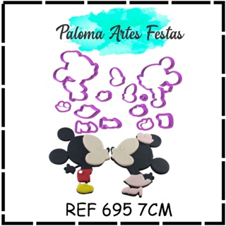 CORTADOR KIT MICKEY E MINIE 7CM MOLDULAR PASTA AMERICANA BISCUIT PLA