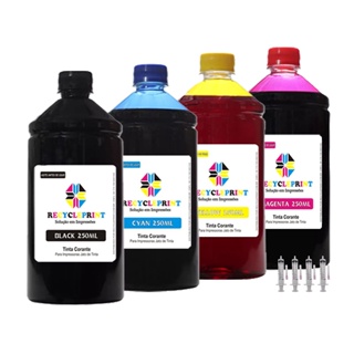 Kit 1l Refil Tinta Compatível Impressora Epson L3110 L3150 L3210 L3250