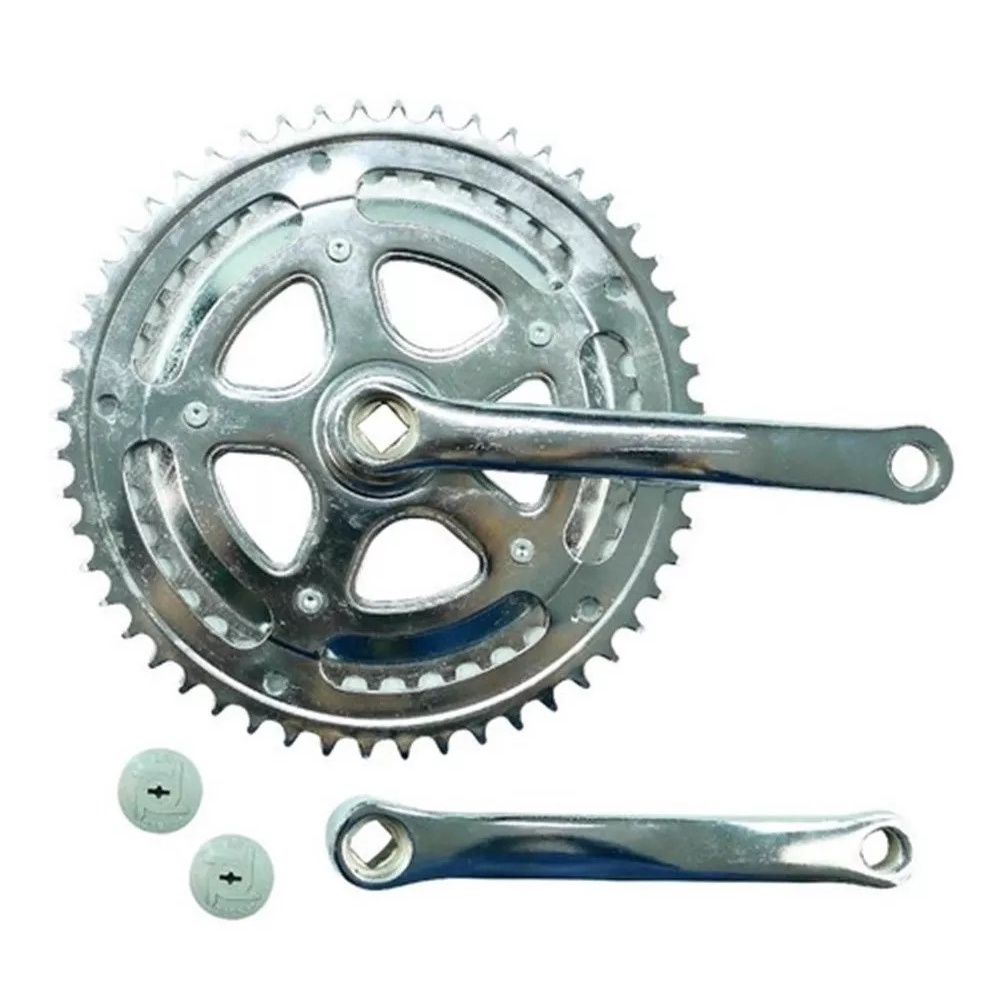 Pedivela Bike Speed 10 Duplo 42/52 Dentes Aço Pt quadrada