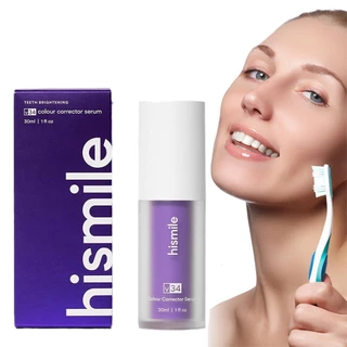 30ml Pasta De Dente Roxa Iluminadora V34 Press Branqueadora Mousse De Limpeza Oral