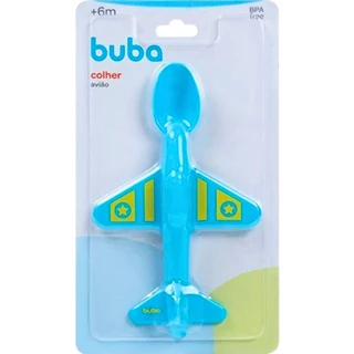 Colher Aviãozinho Infantil Para Criança Azul 7288 - BUBA