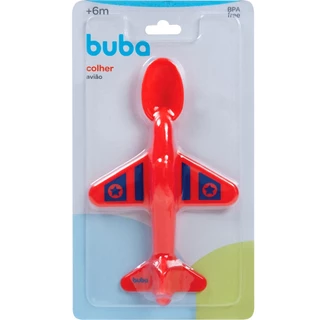 Colher Avião Para Bebê Vermelha 7288 - Buba