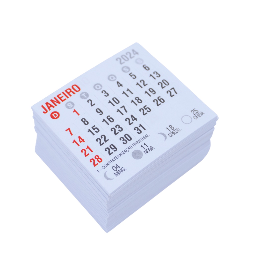 Bloco de Calendário p/ Ímã de Geladeira 2024 1000 Un