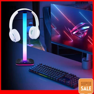 Suporte Para Fone De Ouvido RGB Light Desktop USB Antiderrapante Sobre