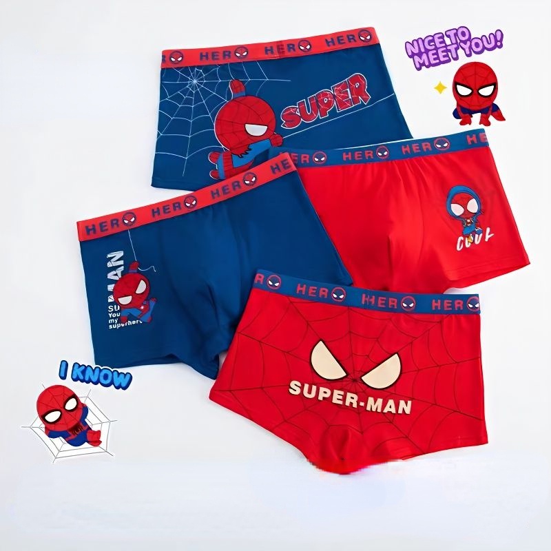 Spider-Man Boys Briefs 4 Pack - Blue