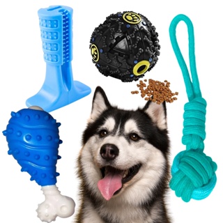 Kit de Brinquedos para Cachorros 4 mordedor Resistentes escova de dente Pet Bola interativa