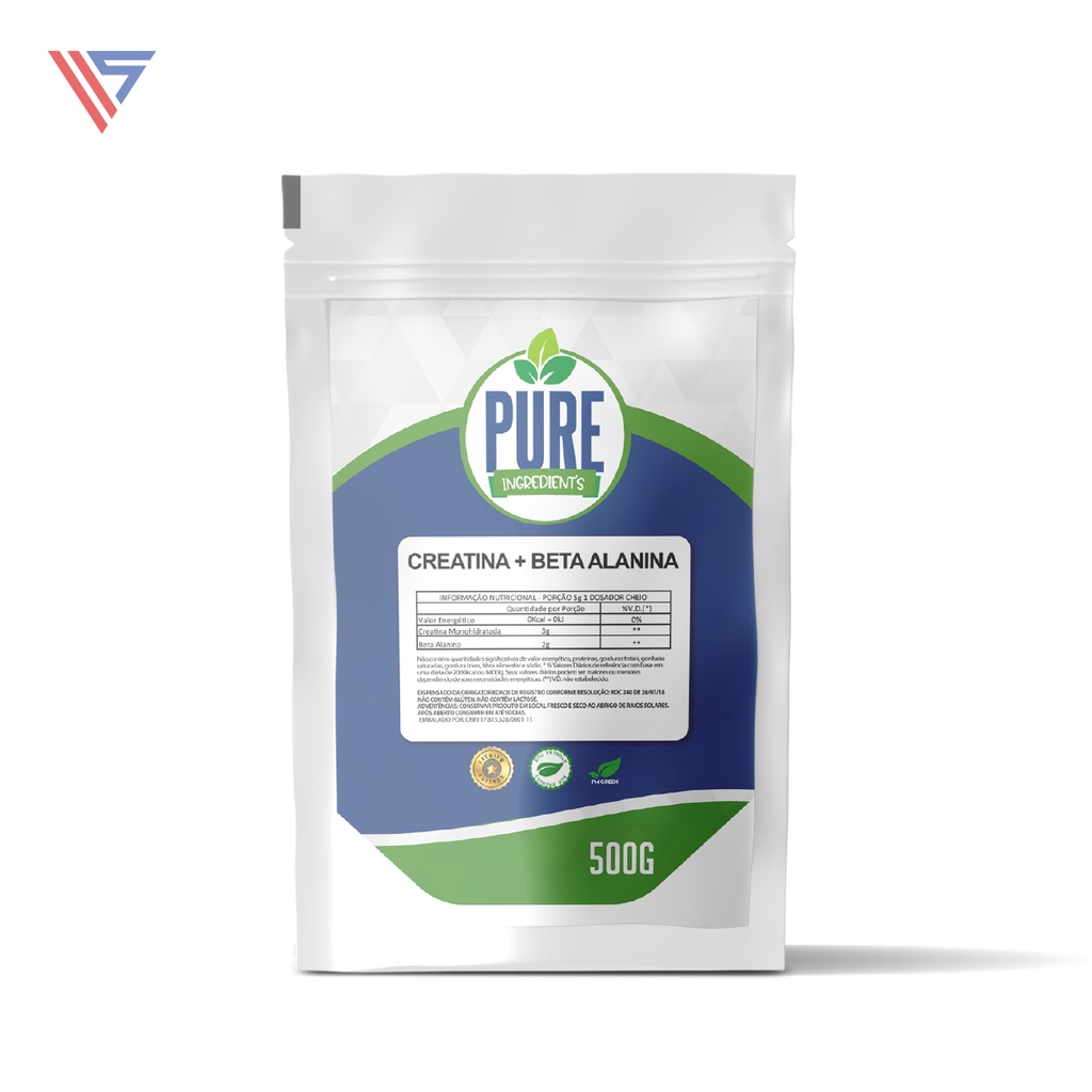 Creatina Beta Alanina 500g C Certificado Pure Ingredient s Shopee 