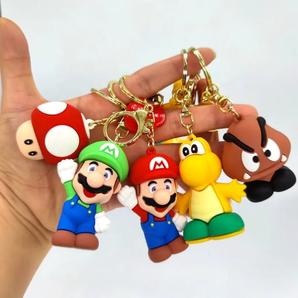 Chaveiro Super Mario Bros  Mario, Luigi, Princesa Peach, Bowser