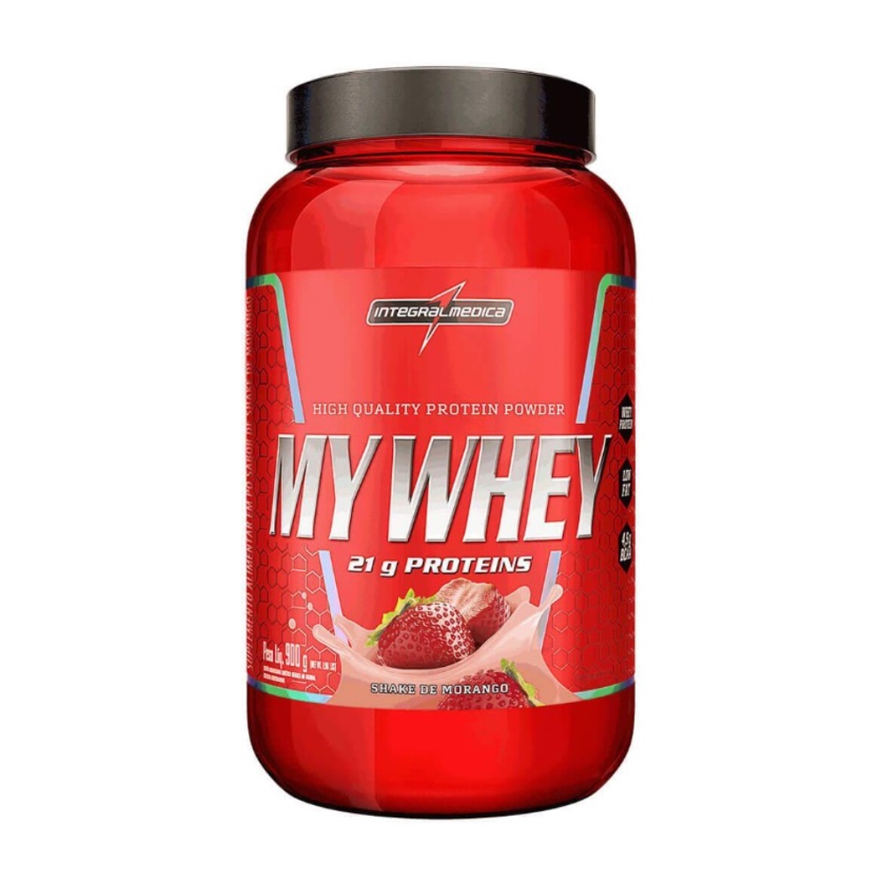 Suplemento em Pó My Whey IntegralMedica 900g Morango