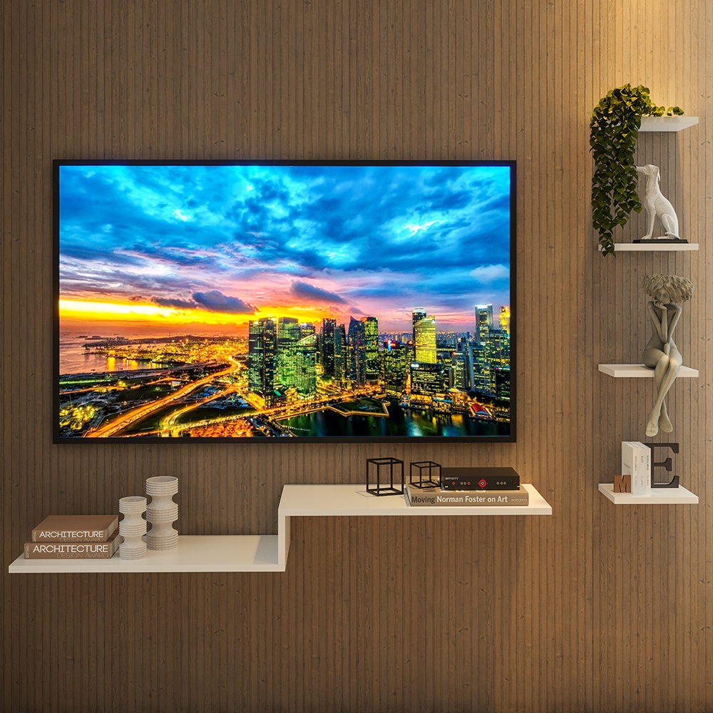 Rack Para TV Suspenso Para Sua Sala Qatar Branco - Moveise | Shopee Brasil