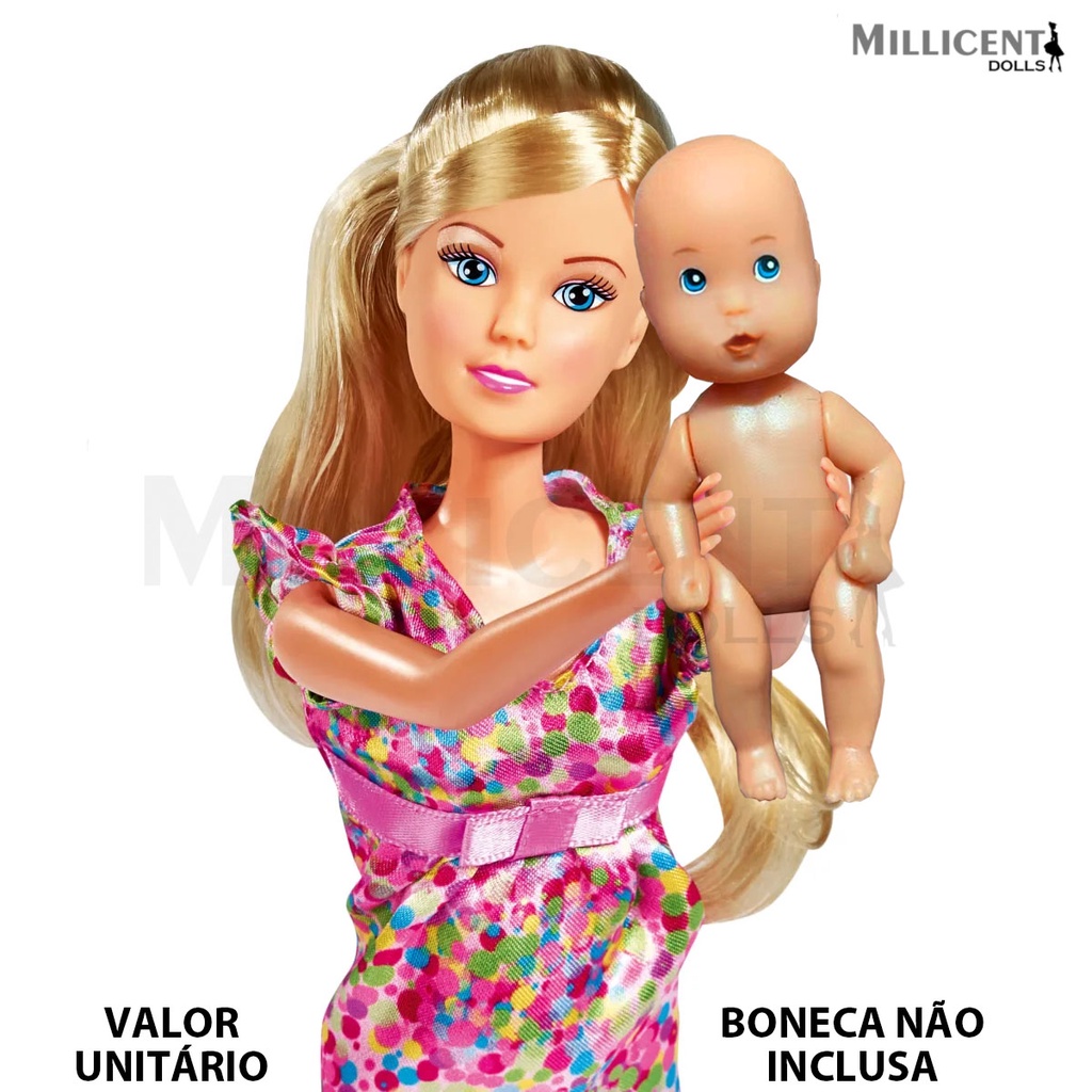 3 bonecas grávidas com bebês  Comparação entre a Steffi Love Princesa e a  mamãe grávida 