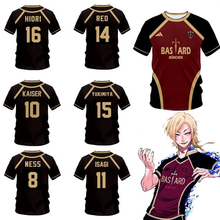 Jersey futsal football motivo vl replika blue lock anime bastard