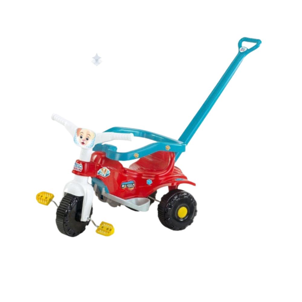 Triciclo Tico Tico Velo Toys Vermelho com Capacete Motoca Infantil