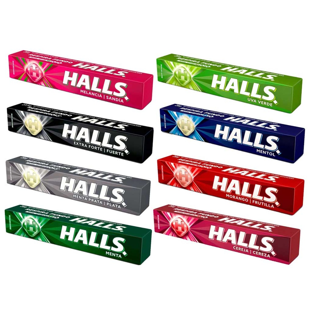 Kit com 5 ou 8 Unidades de Bala Halls - Escolha seu Sabor