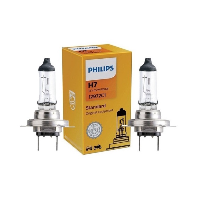 Par Lâmpada Halógena H7 Farol Original Philips 12v 55w 12972