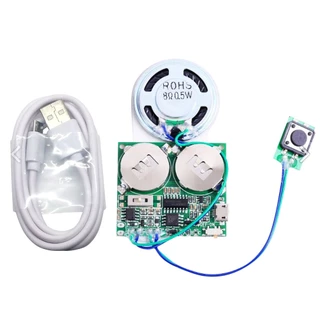 VOKTTA Módulo De Som Gravável Botão De Controle Chip 8M MP3 WAV Placa Programável Com Alto-Falante Para Bricolagem