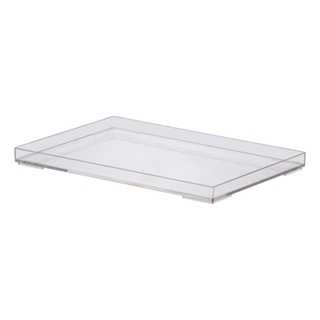 Bandeja Organizadora retangular de acrilico lisa 25 x 17 x 2cm Cristal Luxxor 1639 Paramount