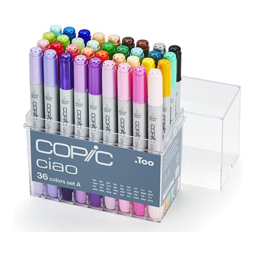Too Copic Ciao Copic sketch マーカーセット Marcador Copic Ciao Estojo com 72 Cores Set A - GrafittiArtes