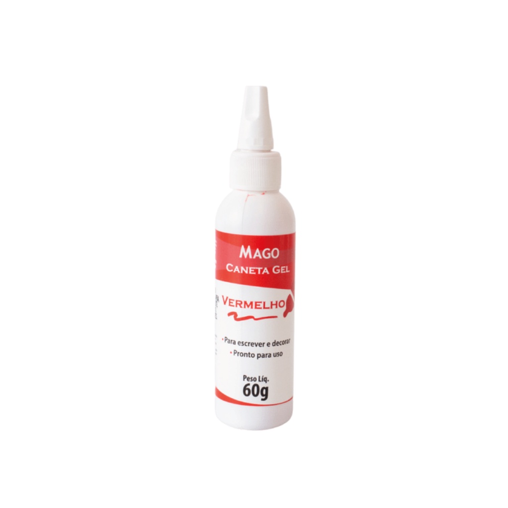 CANETA GEL P/ DECORAÇÃO VERMELHO 60G - MAGO