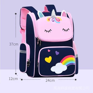 Mochila Escolar 4 Cores Menina Com Grande Impressão Unicórnio À Prova D