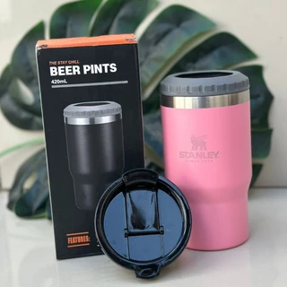 Copo Térmico 420 ML PORTA LONG NECK Aço Inox Com Tampa Palitinho, Para Cerveja Gelada, Café, Chá, Chopp.