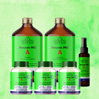 Shampoo e Mascara + 3 capsulas & tônico Monovim Pro A