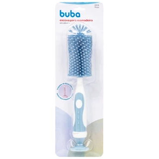 Escova de Lavar Mamadeira Cerdas Silicone Azul Limpador de Bicos 16275 Buba