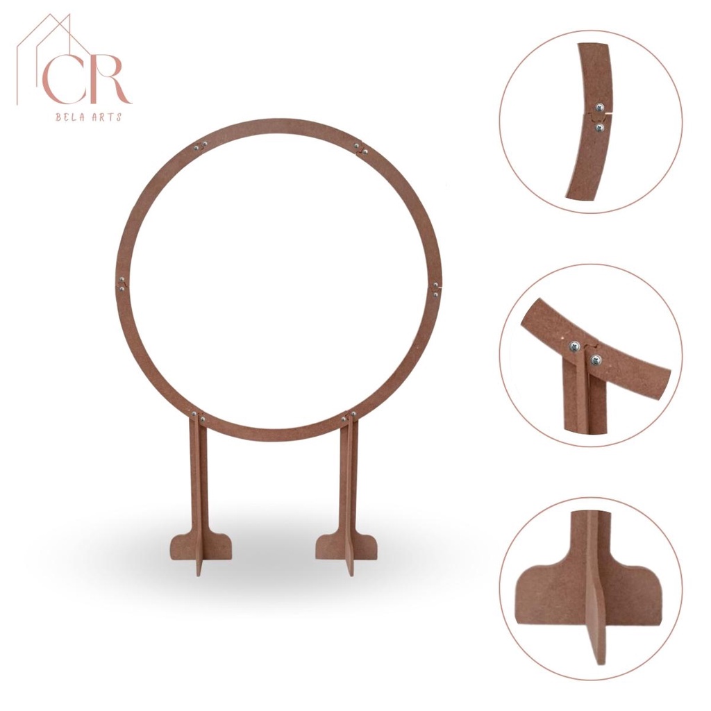 Painel Redondo Arco 150x210 Enfeites Decoração Festa Mdf Cru